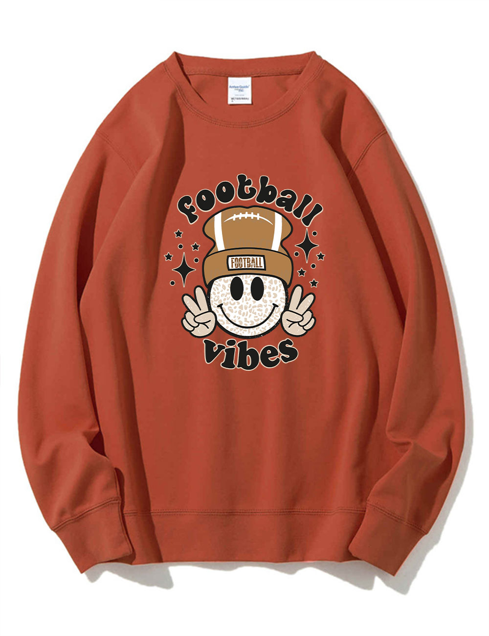 Football Vibes Beanie Happy Face Sweatshirt