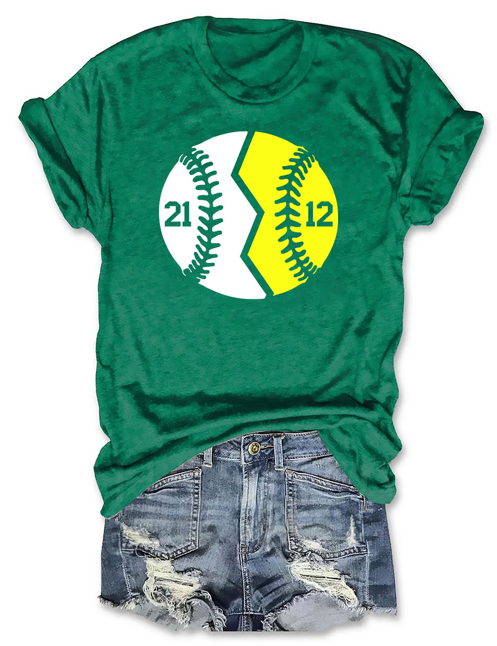 Custom Glitter Baseball and Softball T-Shirt