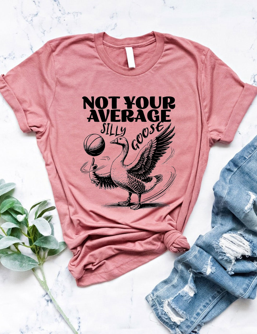 Not Your Average Silly Goose Funny Basketball T-shirt