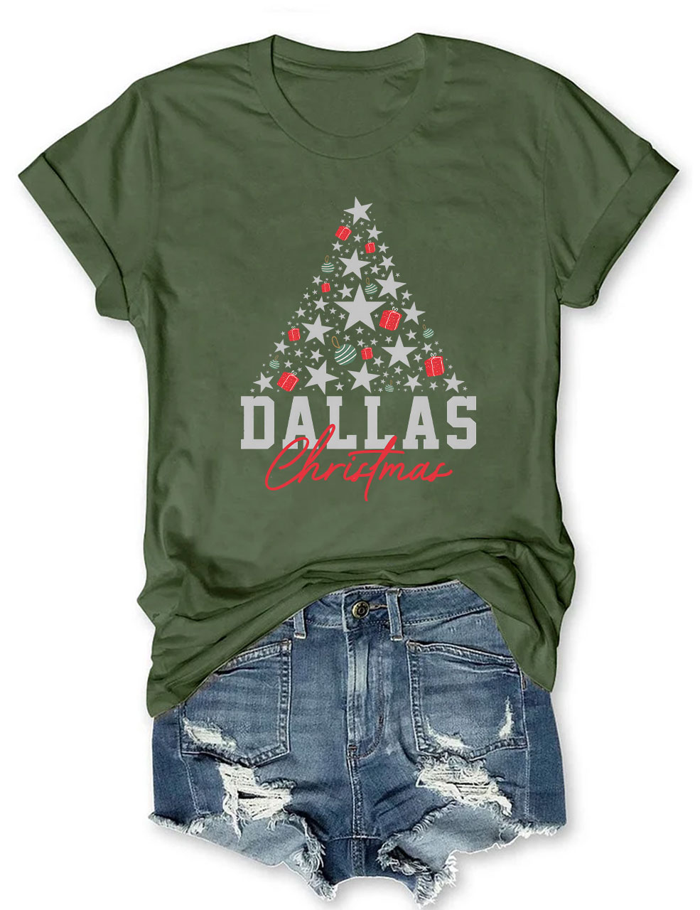 Dallas Cowboys Christmas Tree Football T-Shirt