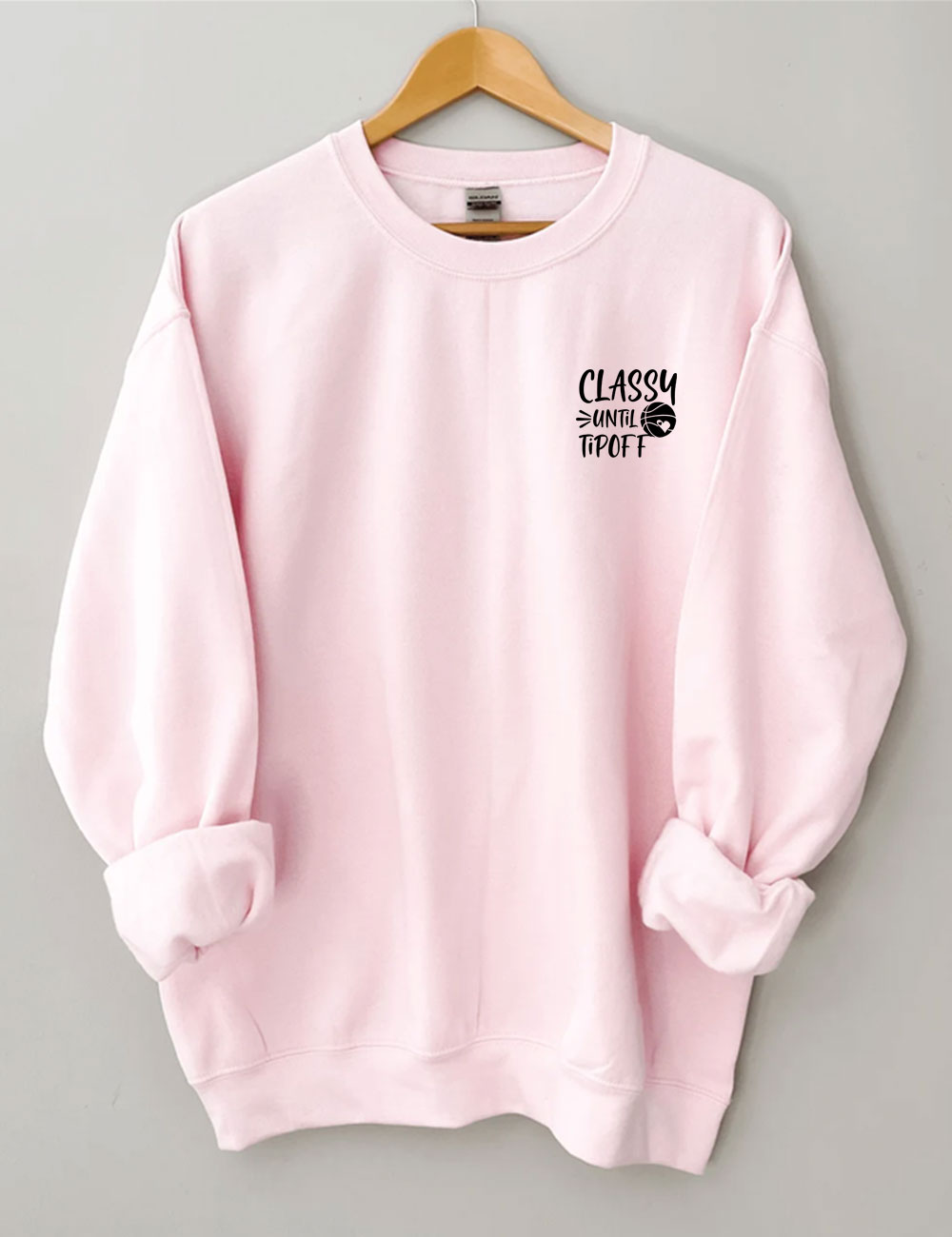 Classy Until Tipoff Pocket Basketball Sweatshirt