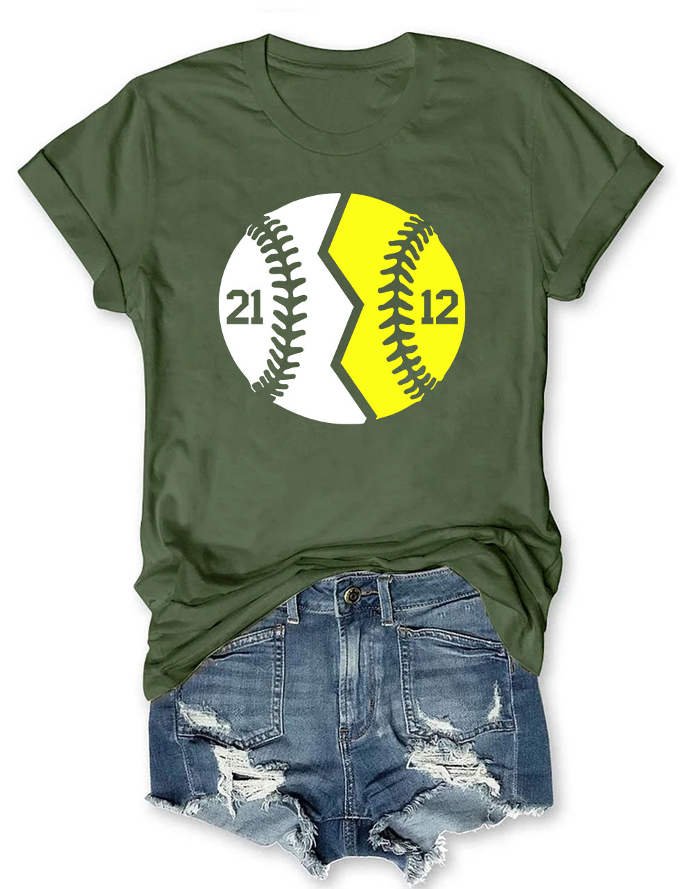 Custom Glitter Baseball and Softball T-Shirt