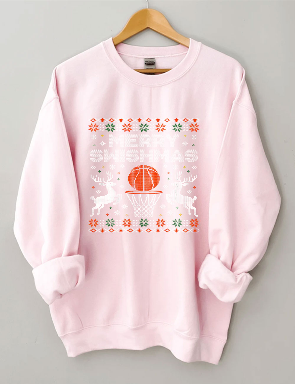 Merry Swishmas Ugly Basketball Sweatshirt