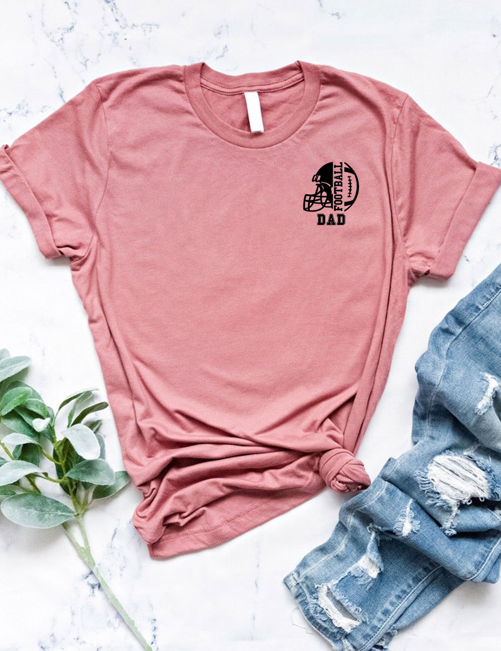 2 Players Custom Football Dad T-shirt