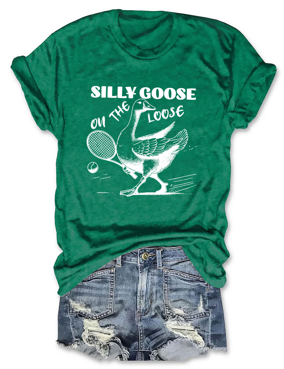 Silly Goose On The Loose Funny Tennis T-shirt