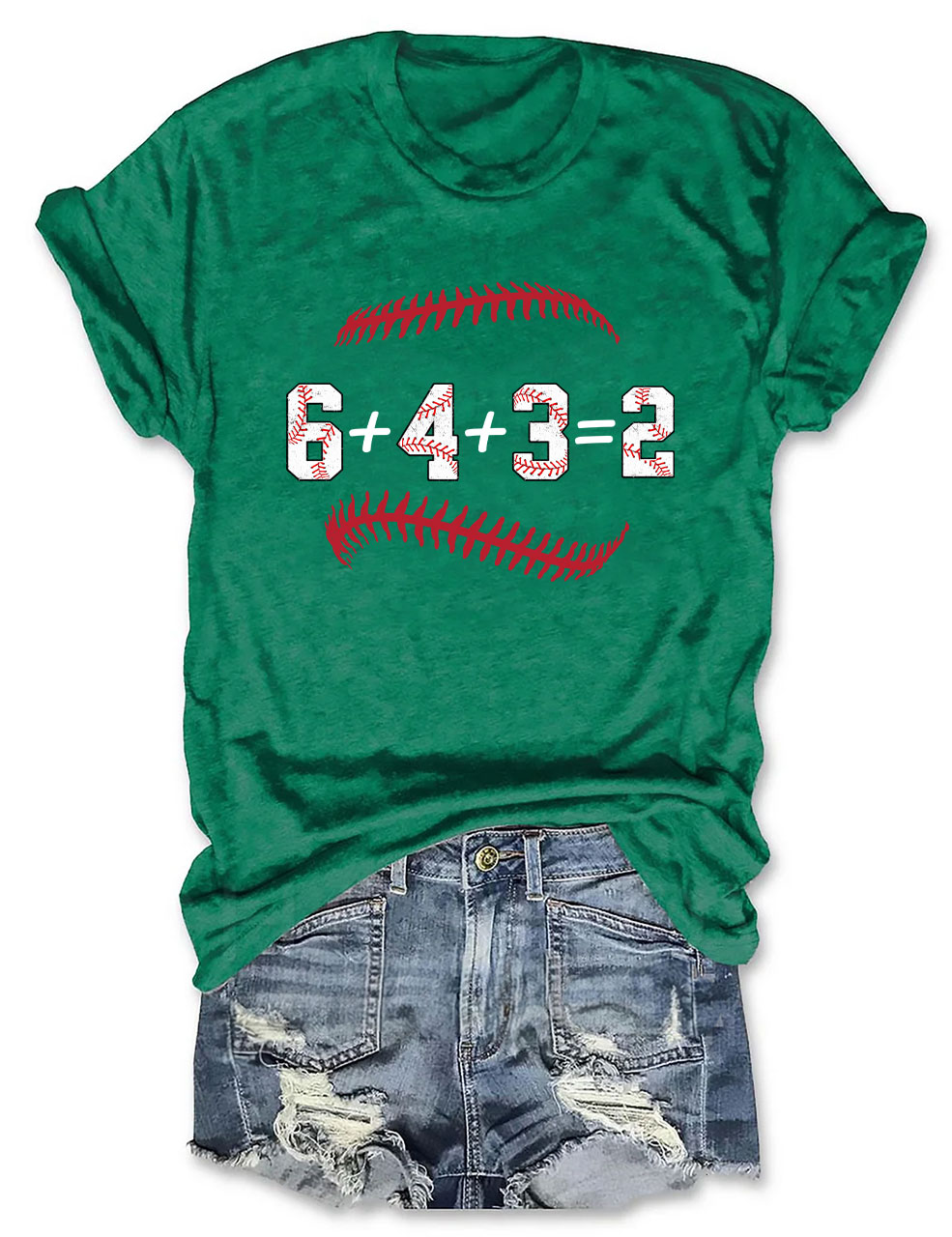 Double Play Baseball Math 6 4 3 2 tee Coach Softball Game T-Shirt
