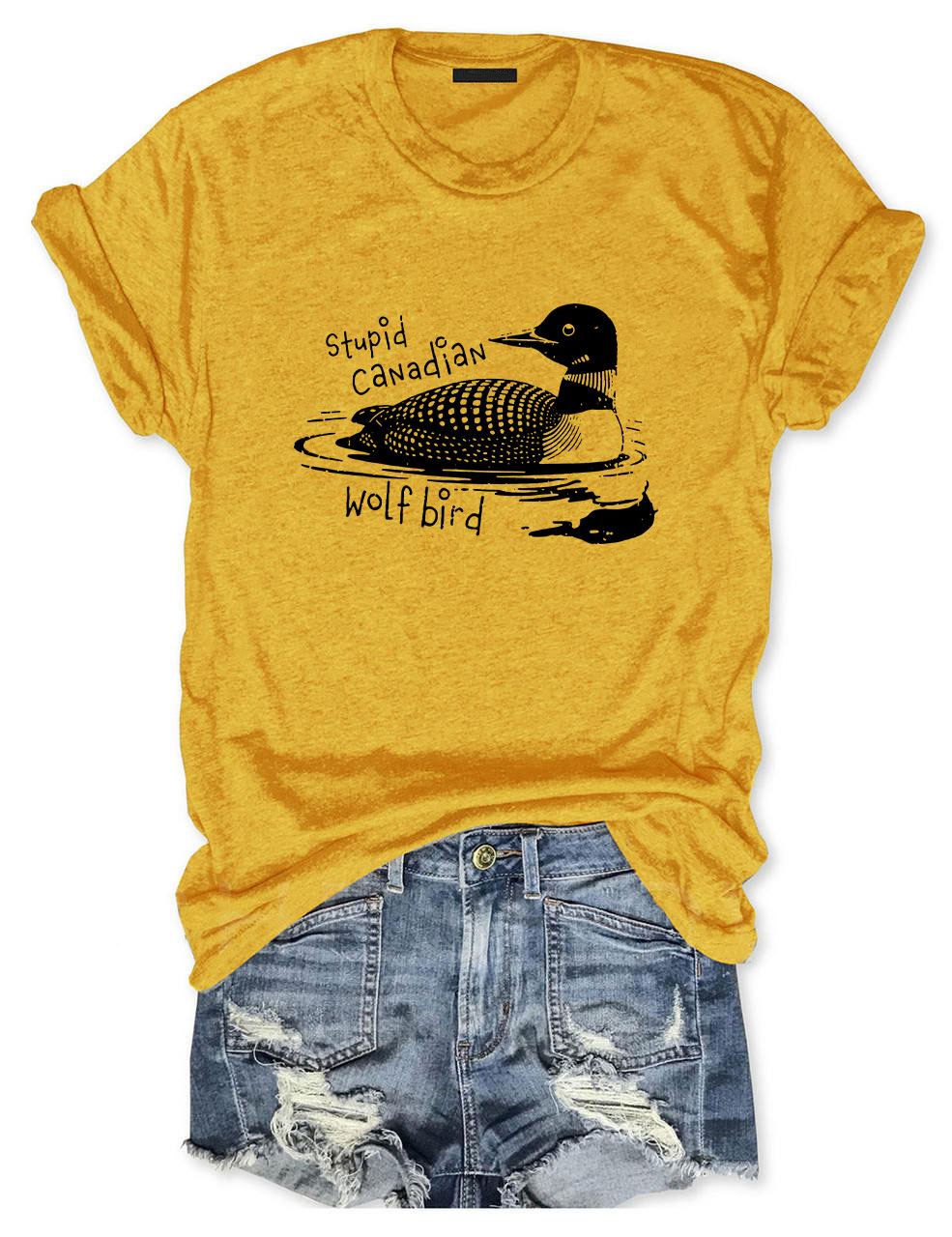 Stupid Canadian Wolf Bird Funny T-Shirt