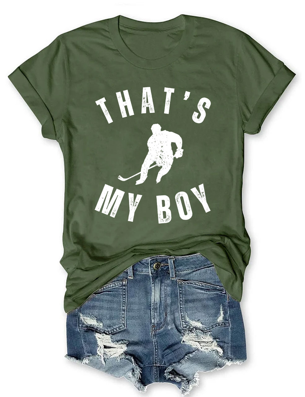 Custom That's My Boy Hockey Mom T-shirt