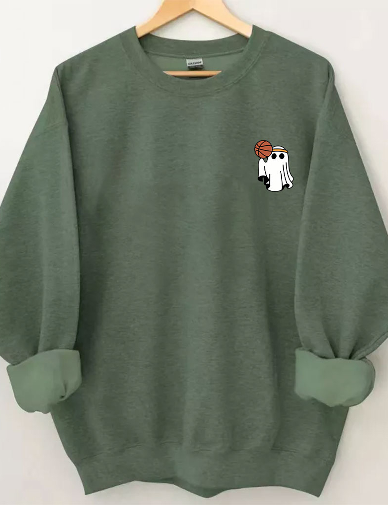 Halloween Ghost Basketball Sweatshirt