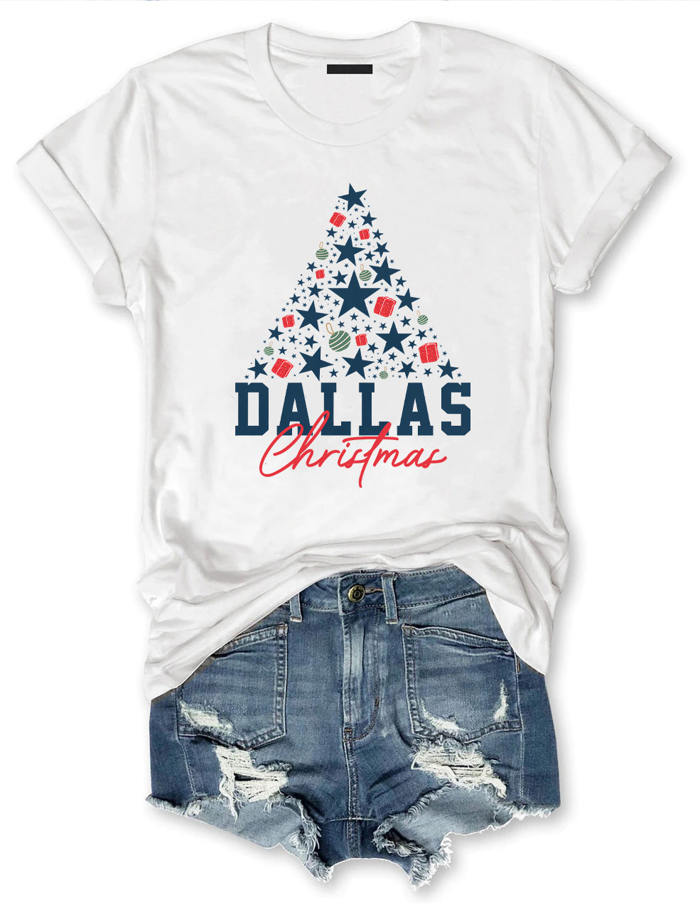 Dallas Cowboys Christmas Tree Football T-Shirt