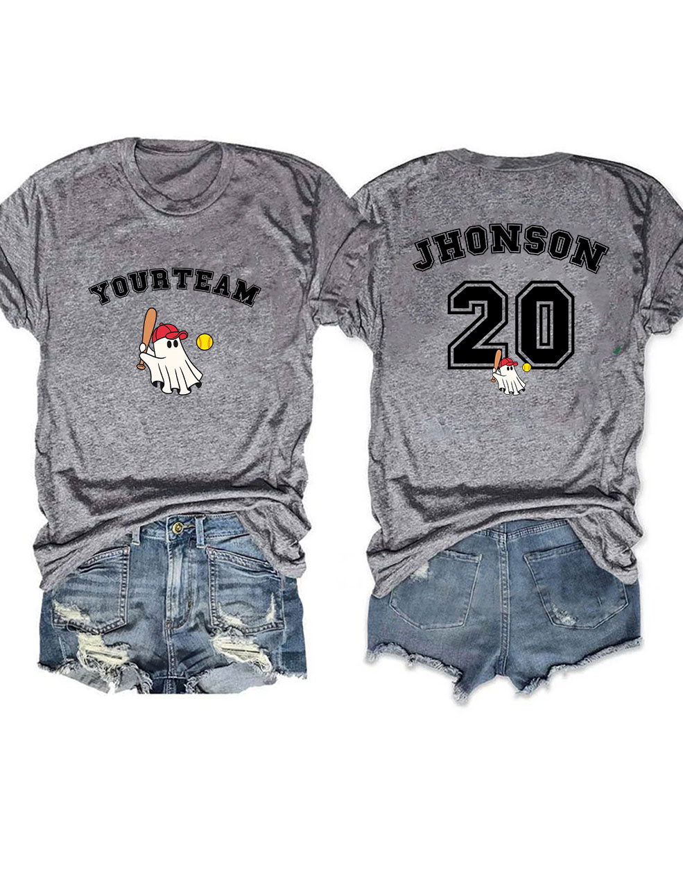 Custom Ghost Softball Funny T-shirt