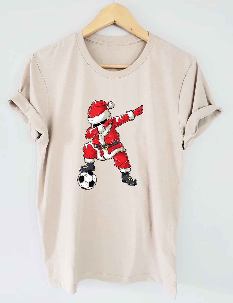 Christmas Soccer Santa Funny T-Shirt
