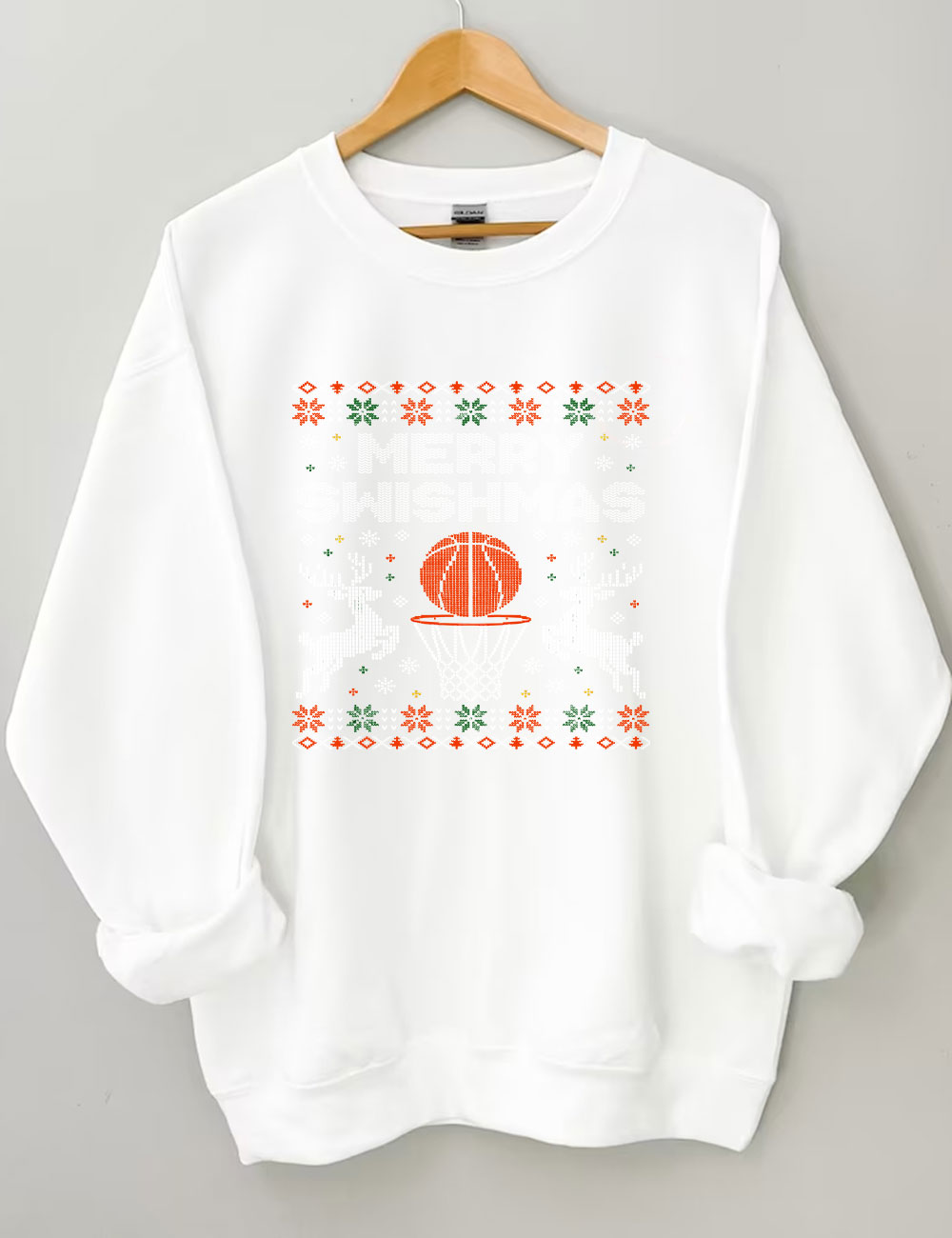 Merry Swishmas Ugly Basketball Sweatshirt
