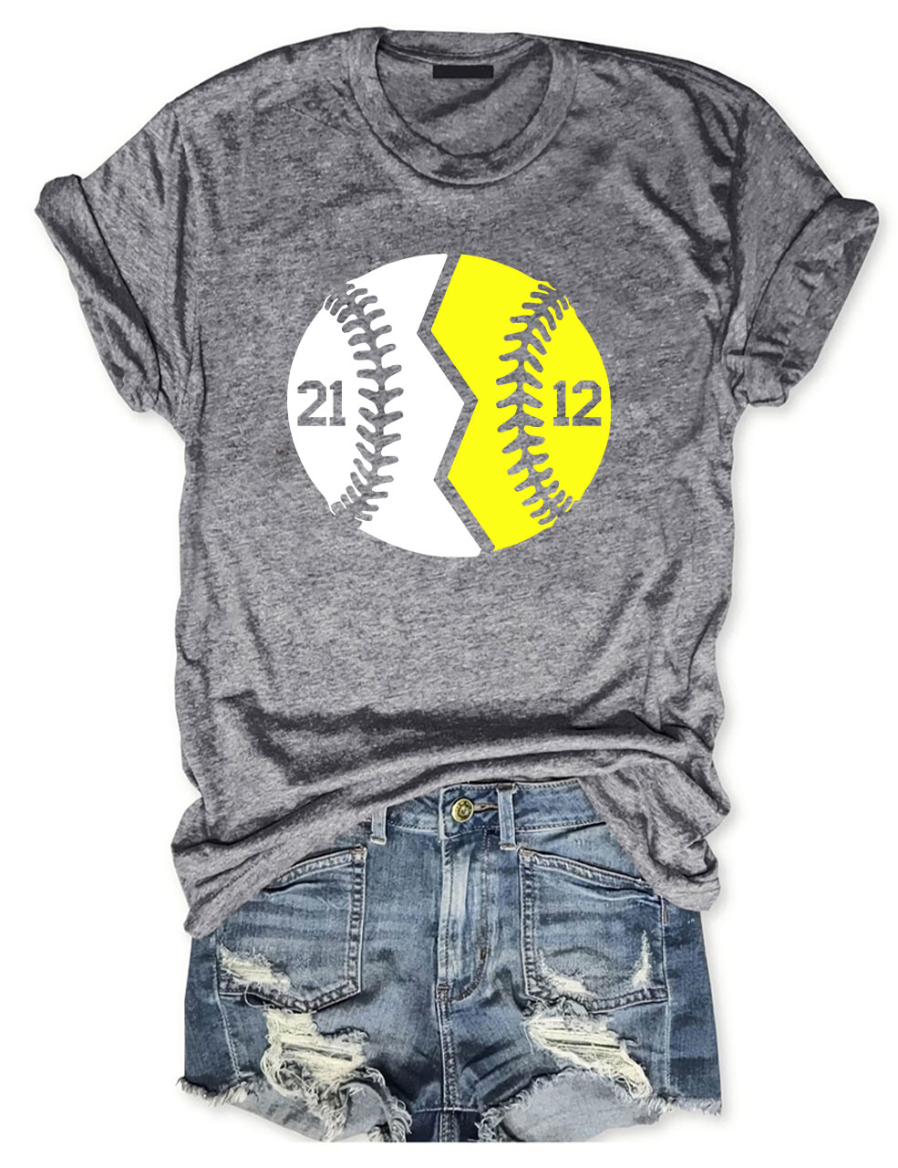 Custom Glitter Baseball and Softball T-Shirt
