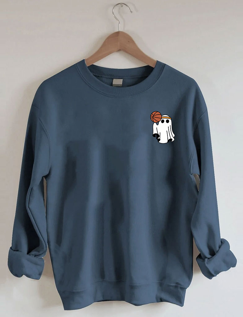 Halloween Ghost Basketball Sweatshirt