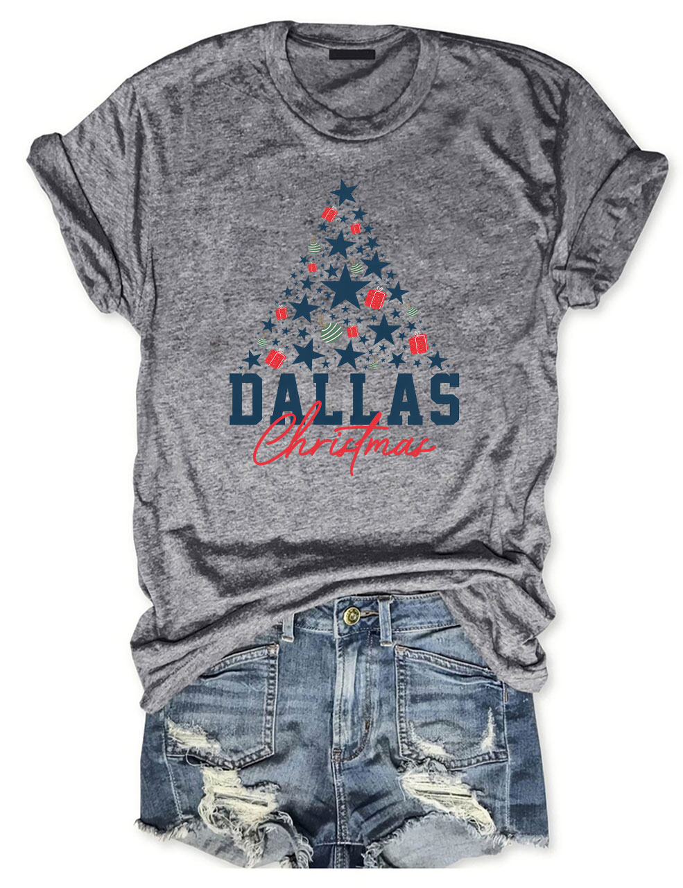 Dallas Cowboys Christmas Tree Football T-Shirt