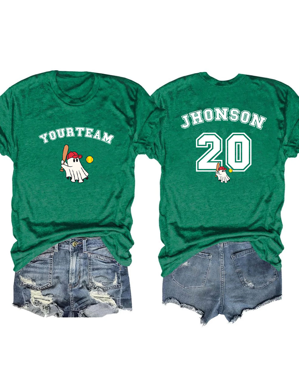 Custom Ghost Softball Funny T-shirt