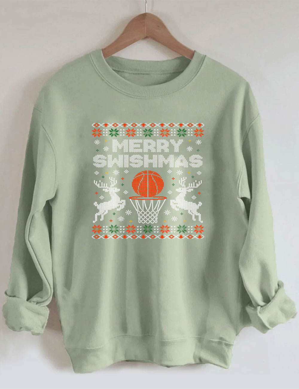 Merry Swishmas Ugly Basketball Sweatshirt