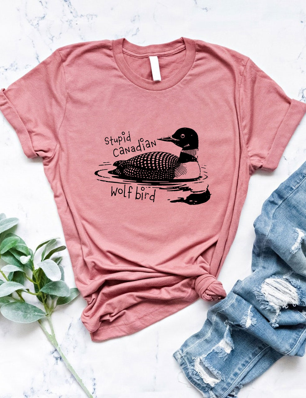 Stupid Canadian Wolf Bird Funny T-Shirt