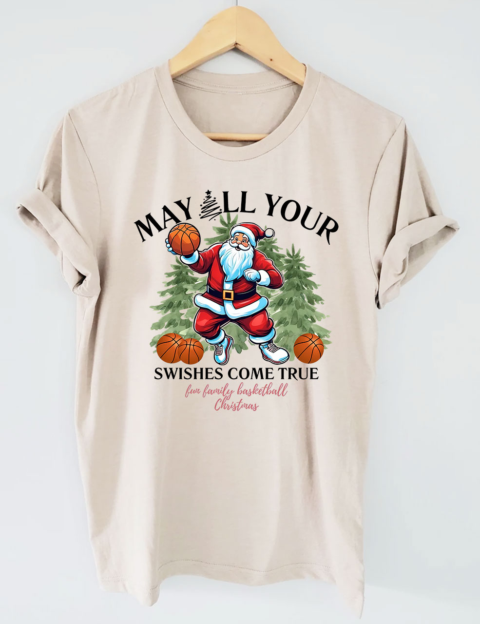 Merry Swishmas Christmas Basketball T-shirt