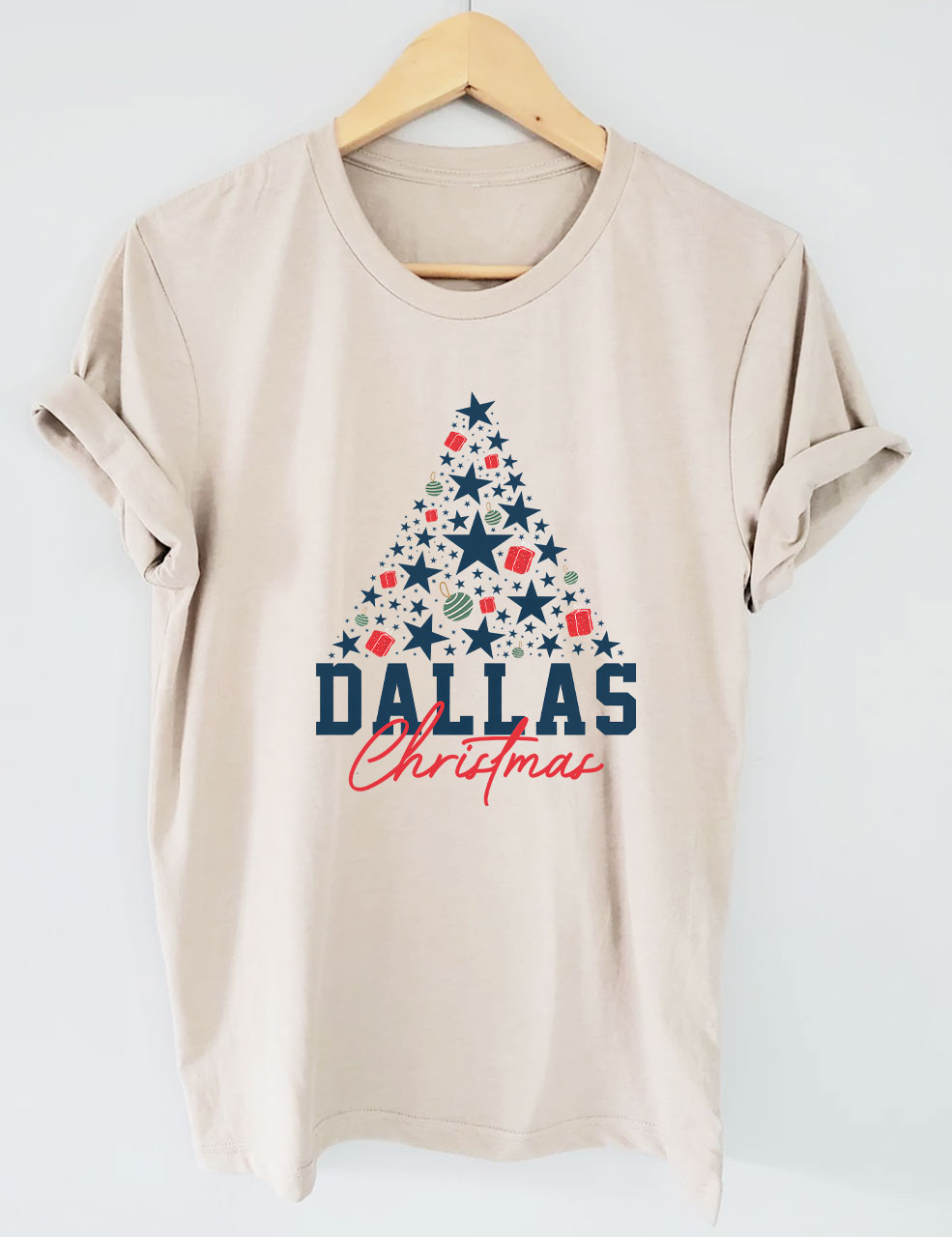 Dallas Cowboys Christmas Tree Football T-Shirt