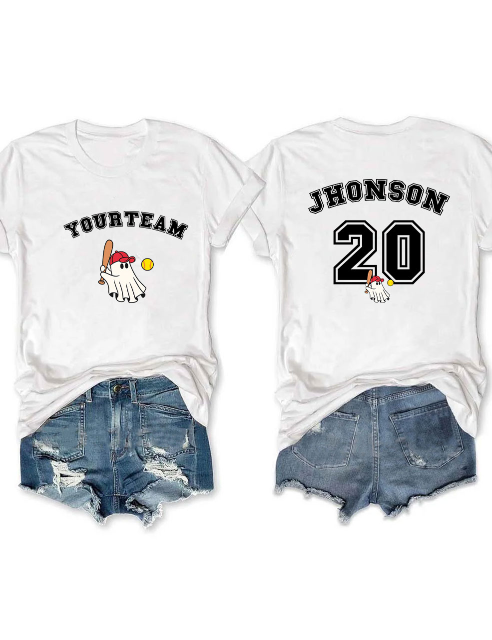 Custom Ghost Softball Funny T-shirt