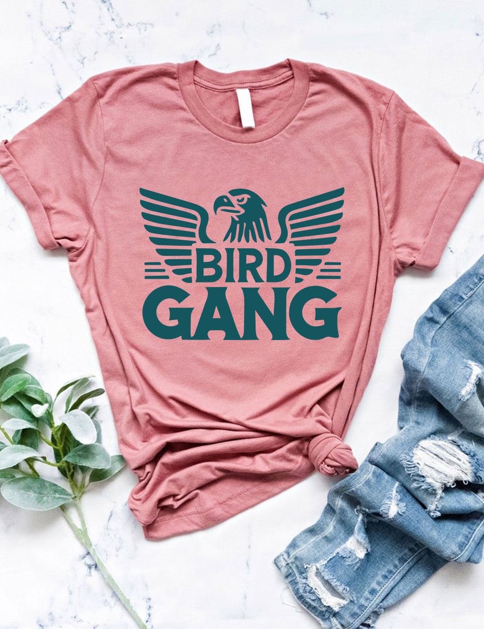Bird Gang Eagle Football T-Shirt