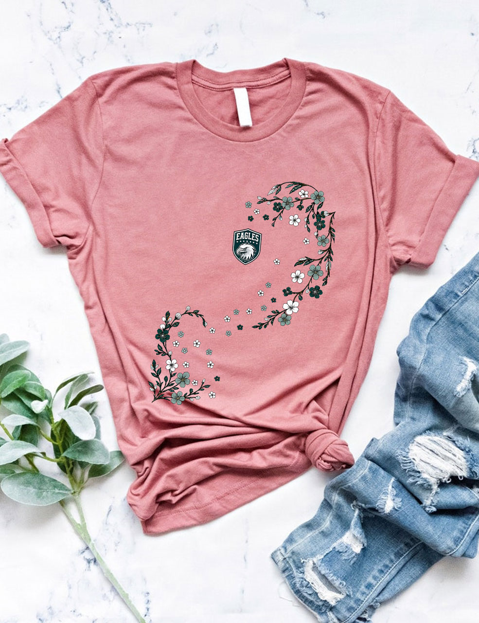 Eagles Floral Football T-Shirt