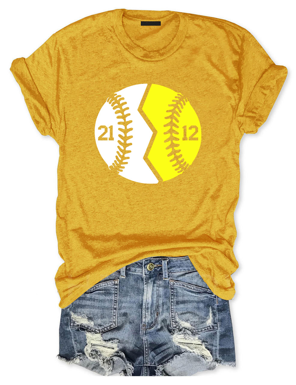 Custom Glitter Baseball and Softball T-Shirt