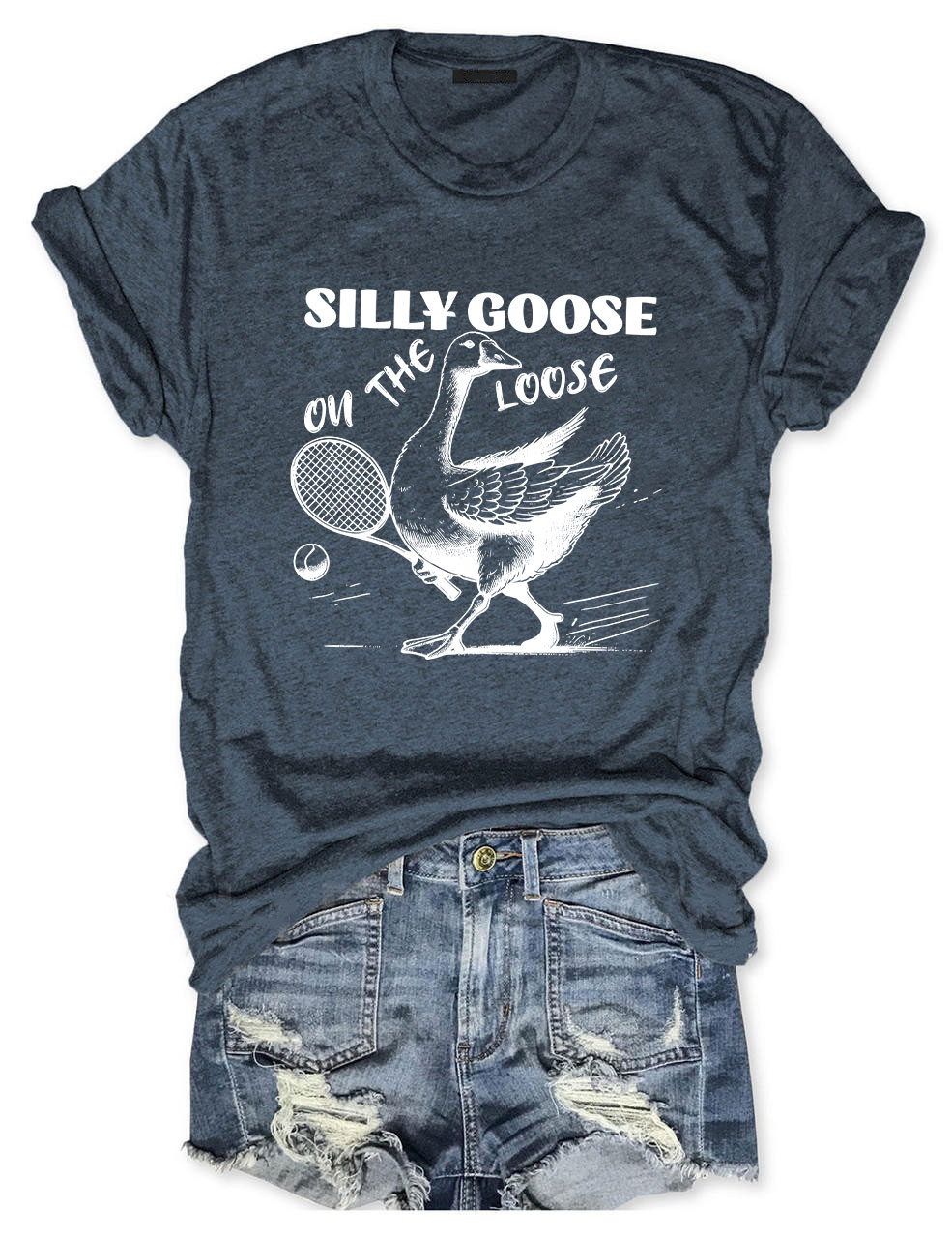 Silly Goose On The Loose Funny Tennis T-shirt