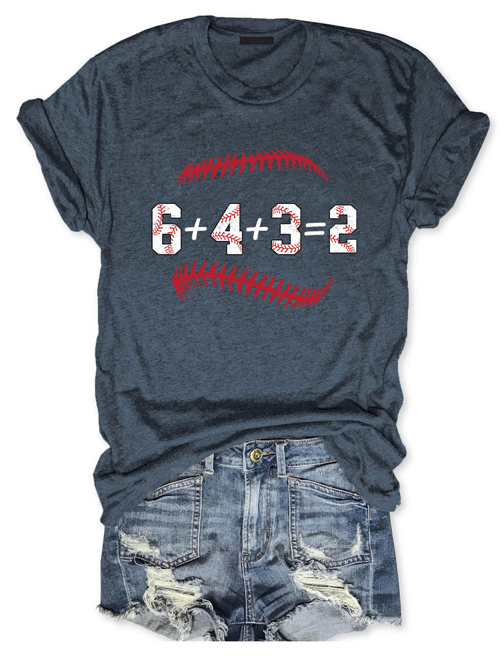 Double Play Baseball Math 6 4 3 2 tee Coach Softball Game T-Shirt