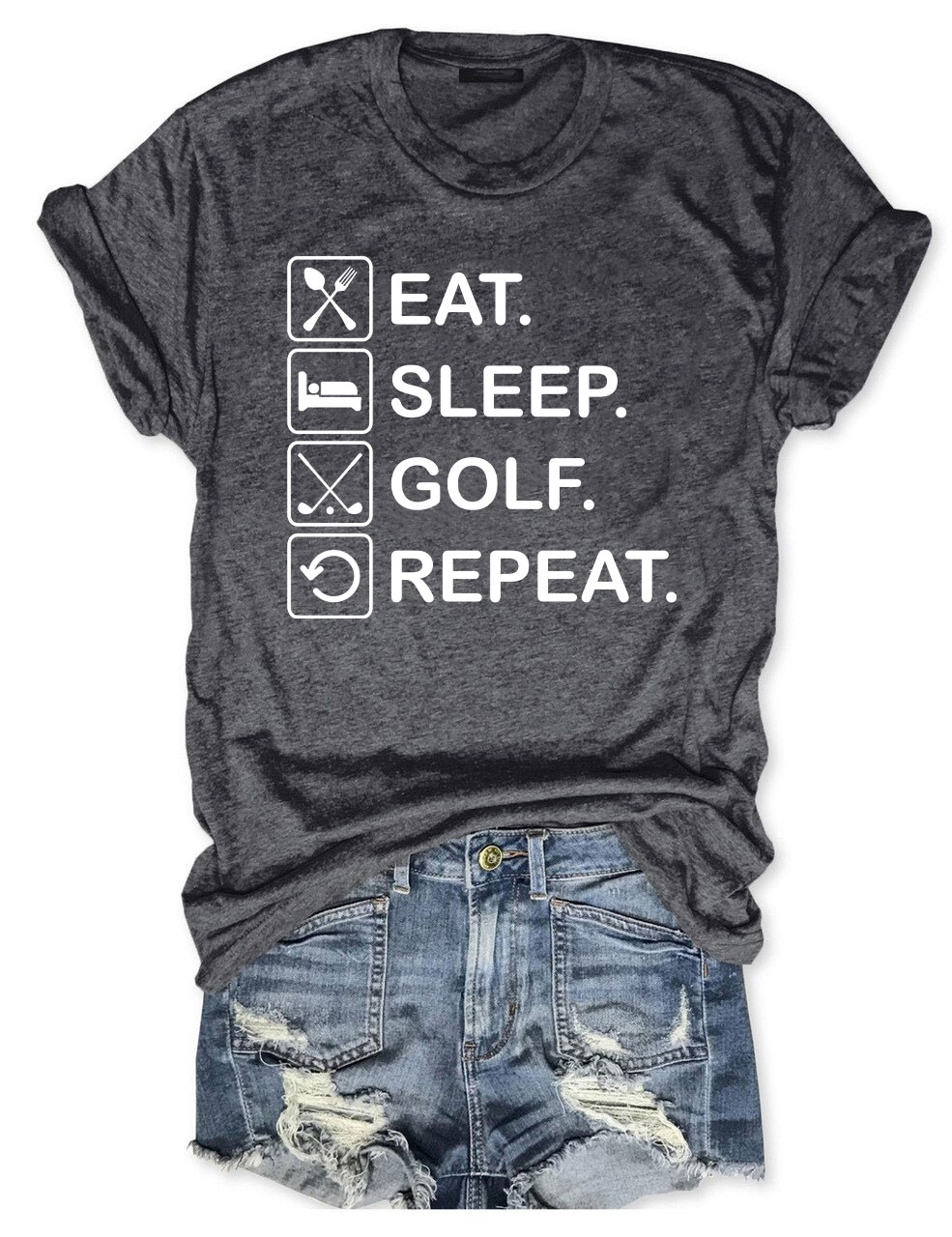 Eat Sleep Golf Repeat Funny Golf  T-shirt
