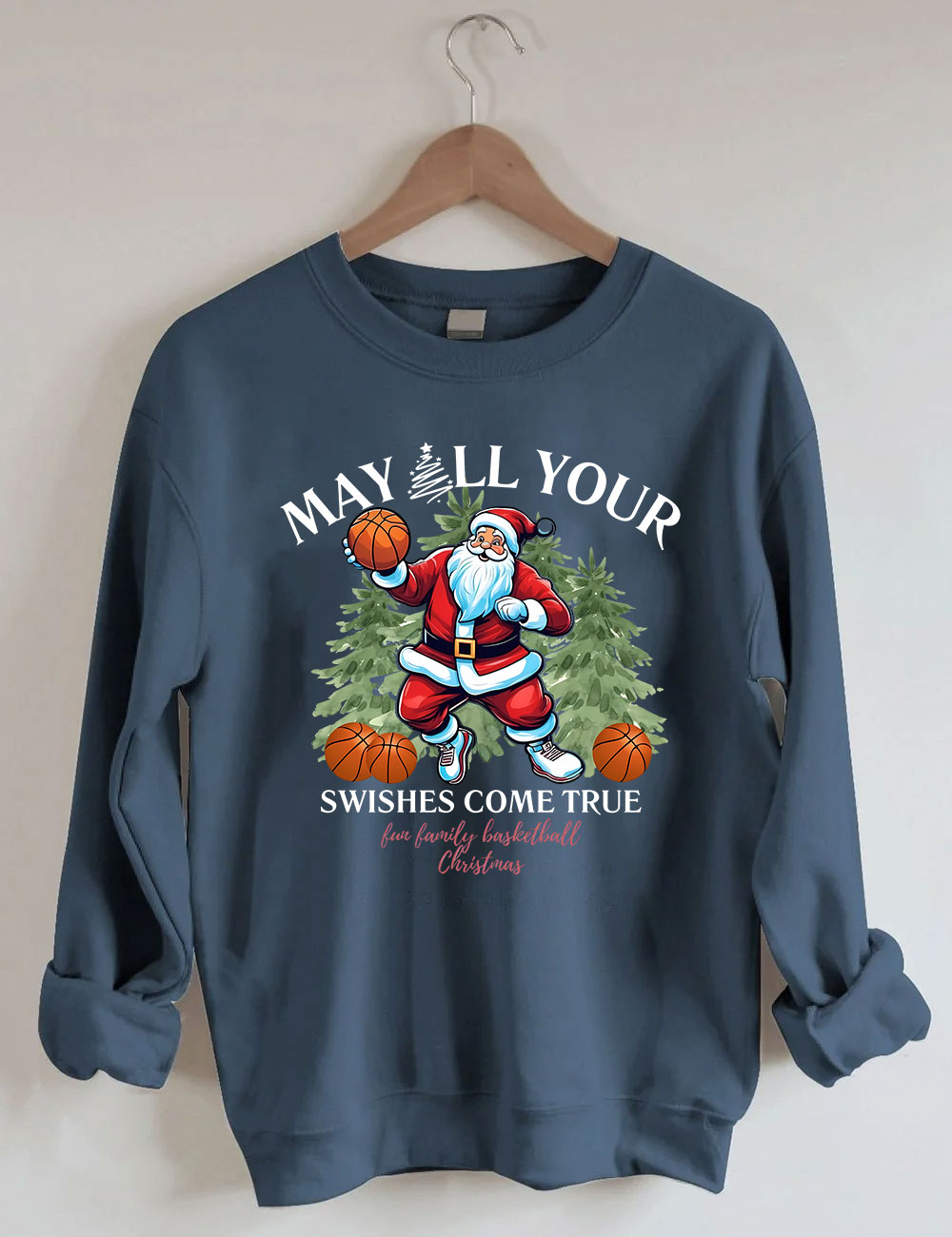 Merry Swishmas Christmas Basketball Sweatshirt