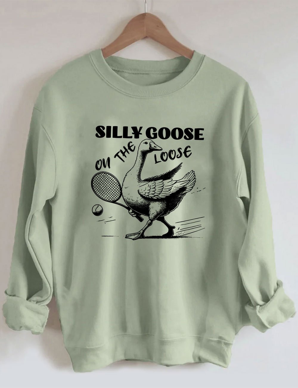 Silly Goose On The Loose Funny Tennis Sweatshirt