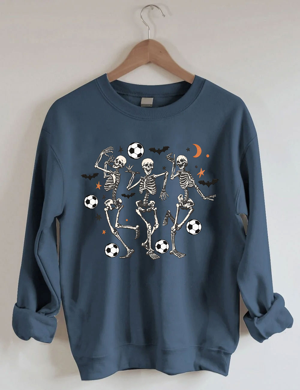 Dancing Skeletons Funny Halloween Soccer Sweatshirt