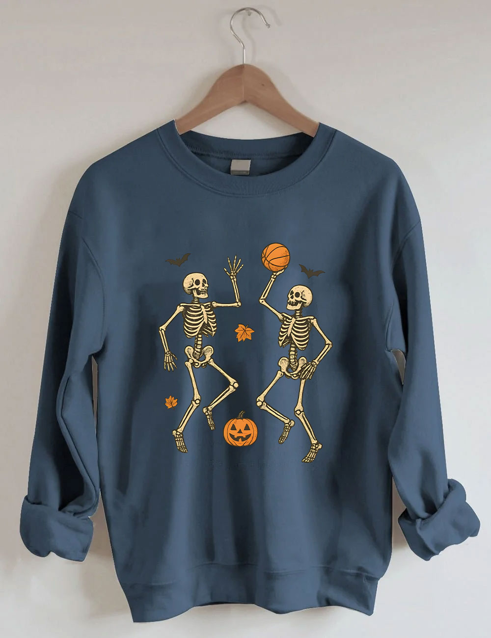 Skeleton Basketball Halloween Funny Sweatshirt