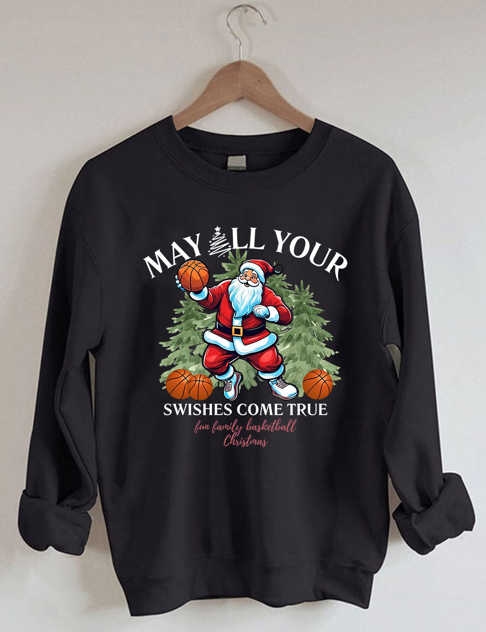 Merry Swishmas Christmas Basketball Sweatshirt