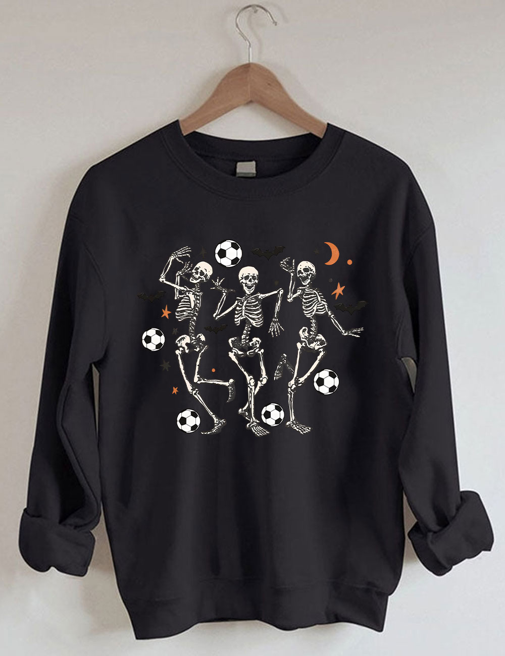 Dancing Skeletons Funny Halloween Soccer Sweatshirt