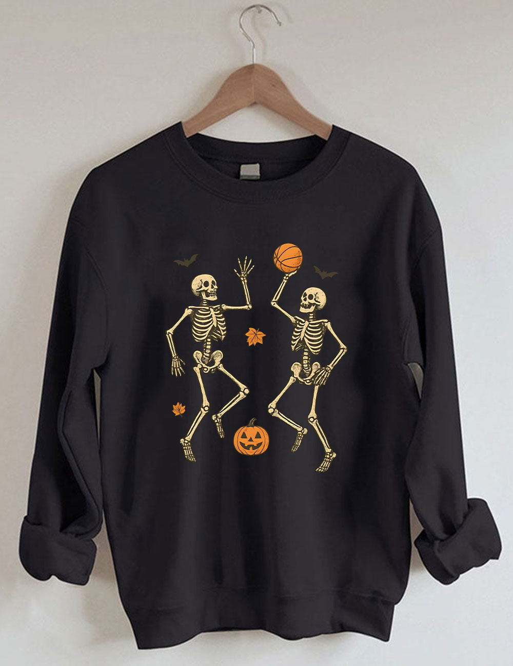 Skeleton Basketball Halloween Funny Sweatshirt