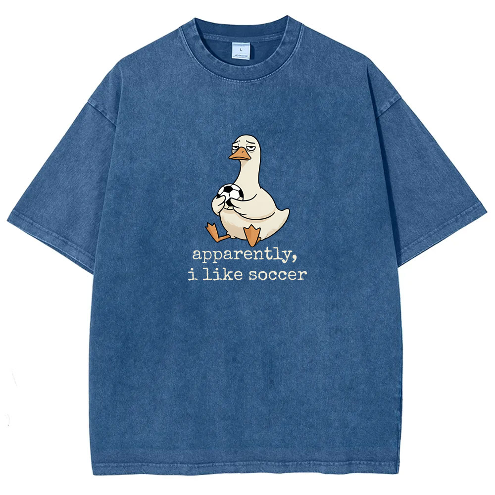Apparently I Like Soccer Silly Goose Washed T-shirt