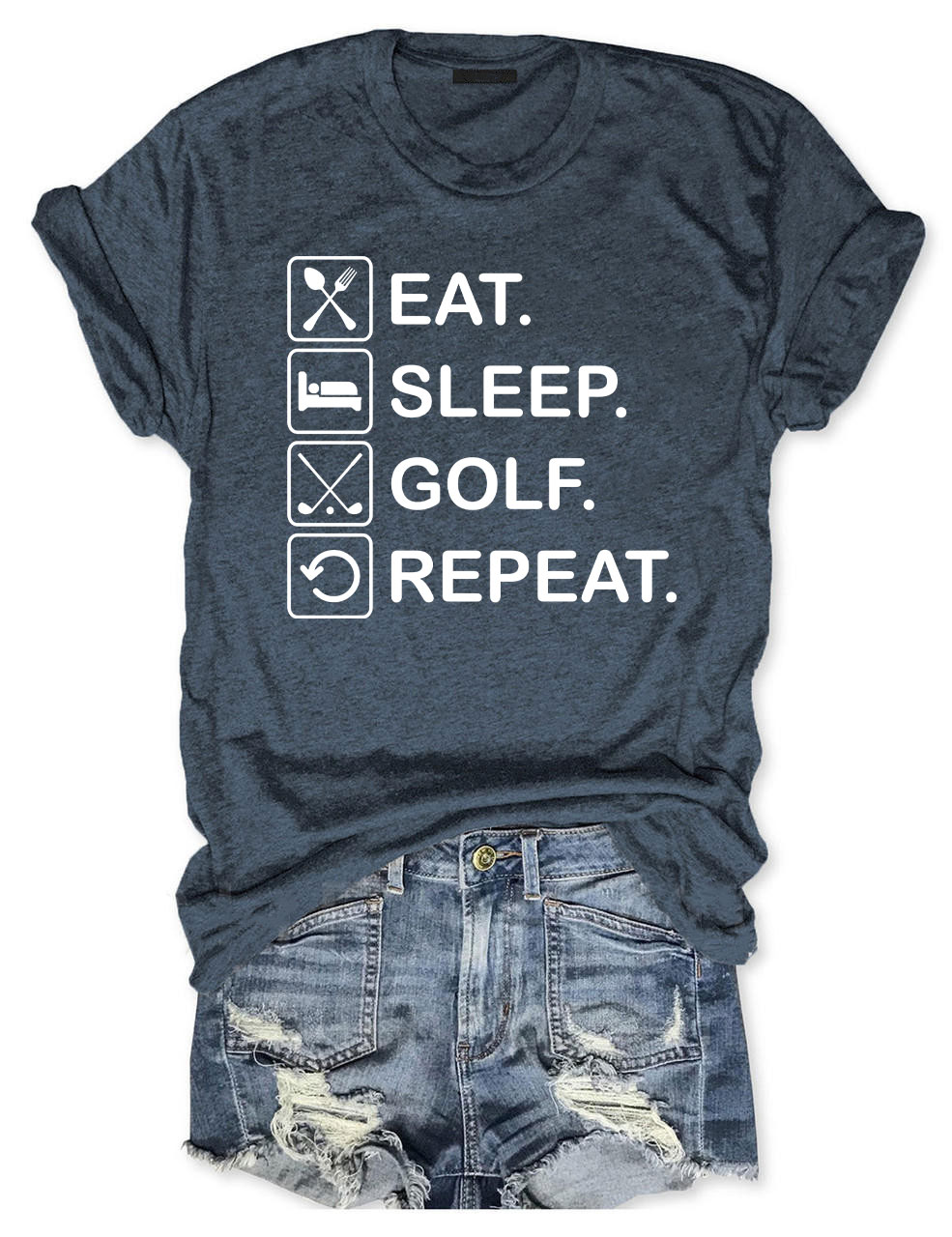 Eat Sleep Golf Repeat Funny Golf  T-shirt