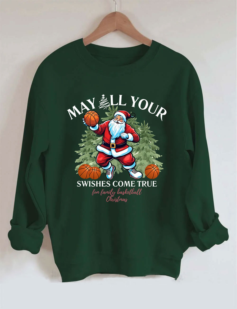 Merry Swishmas Christmas Basketball Sweatshirt