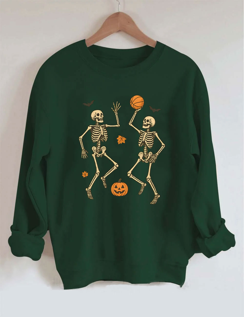 Skeleton Basketball Halloween Funny Sweatshirt