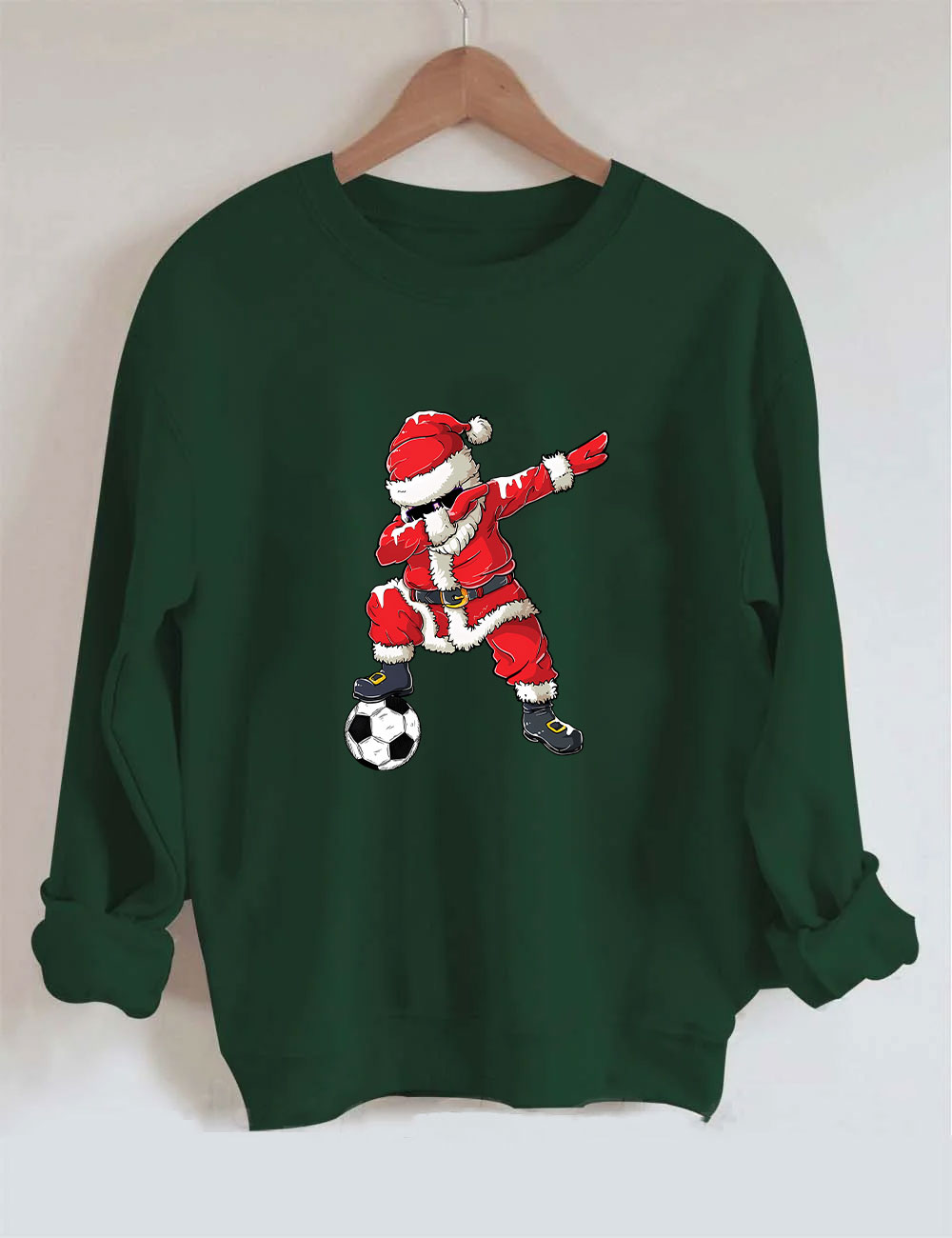 Christmas Soccer Santa Funny Sweatshirt