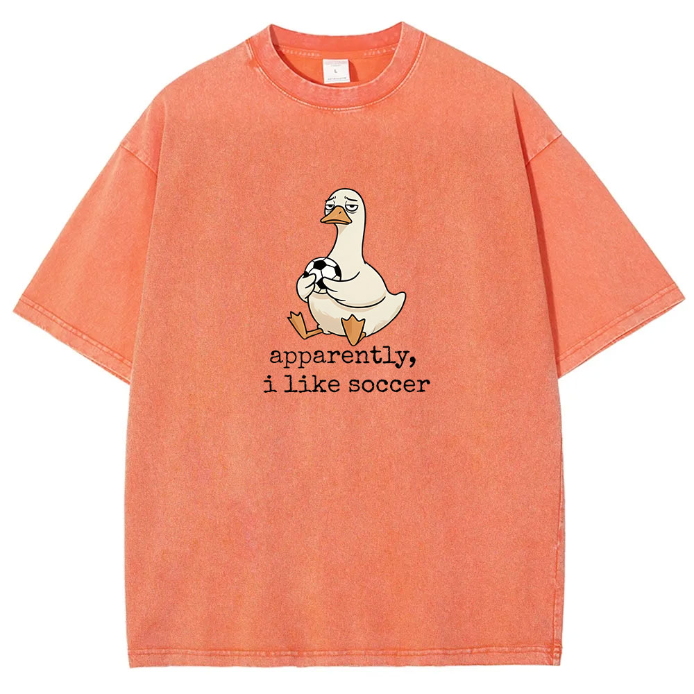 Apparently I Like Soccer Silly Goose Washed T-shirt