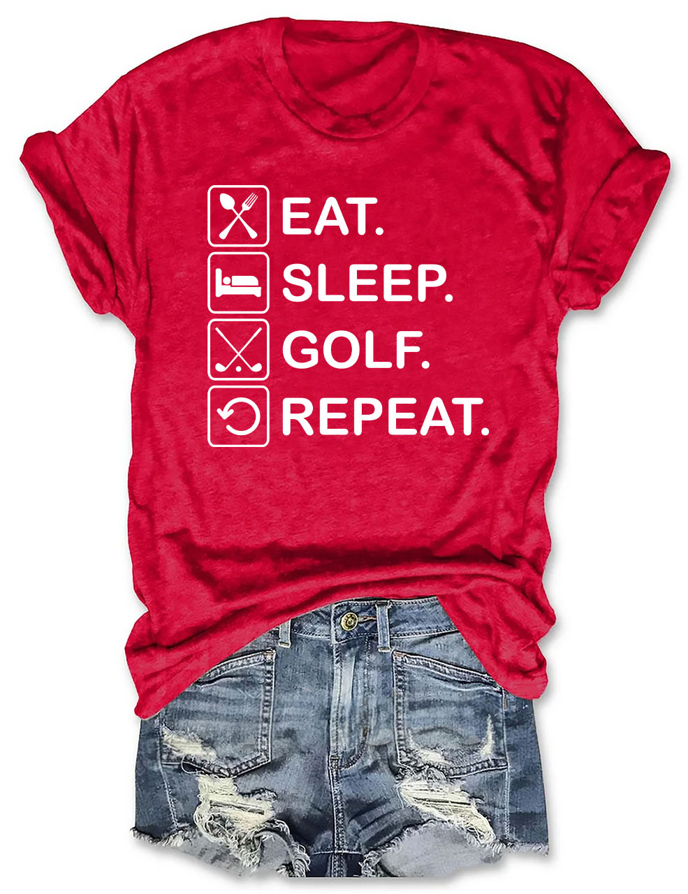 Eat Sleep Golf Repeat Funny Golf  T-shirt