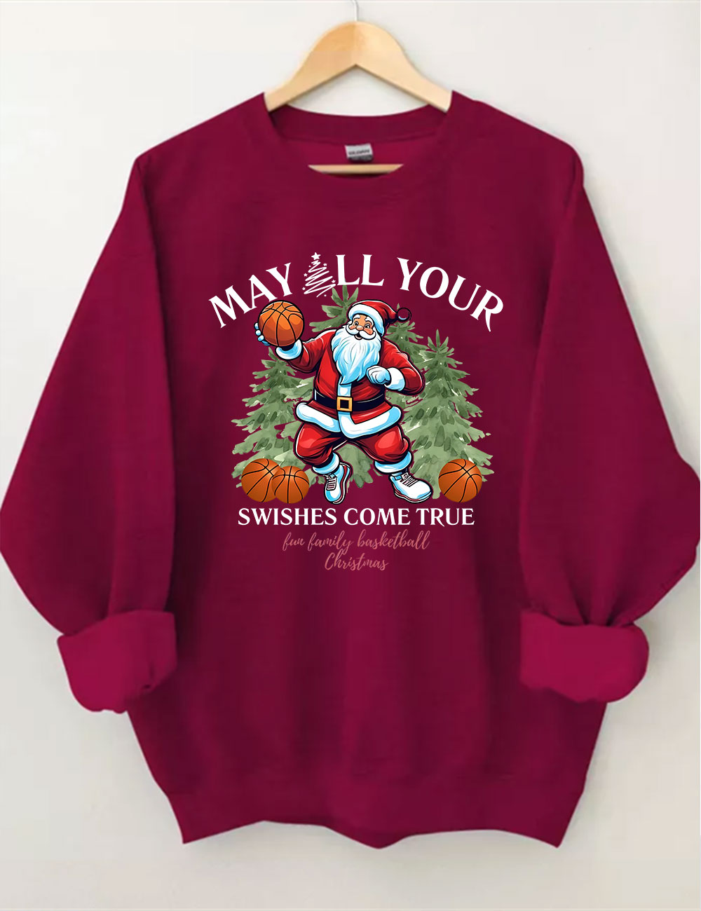 Merry Swishmas Christmas Basketball Sweatshirt