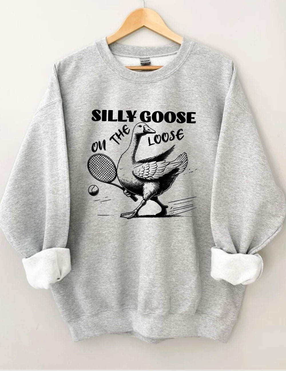 Silly Goose On The Loose Funny Tennis Sweatshirt