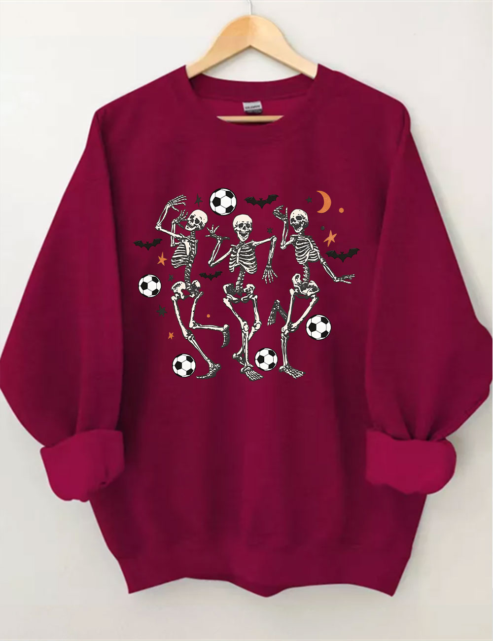 Dancing Skeletons Funny Halloween Soccer Sweatshirt
