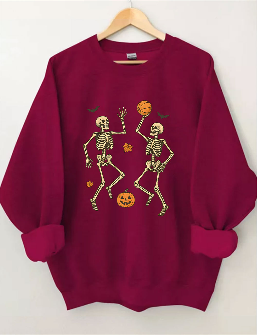 Skeleton Basketball Halloween Funny Sweatshirt